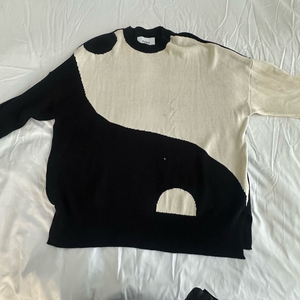 Pistola Black and Cream Knit Sweater